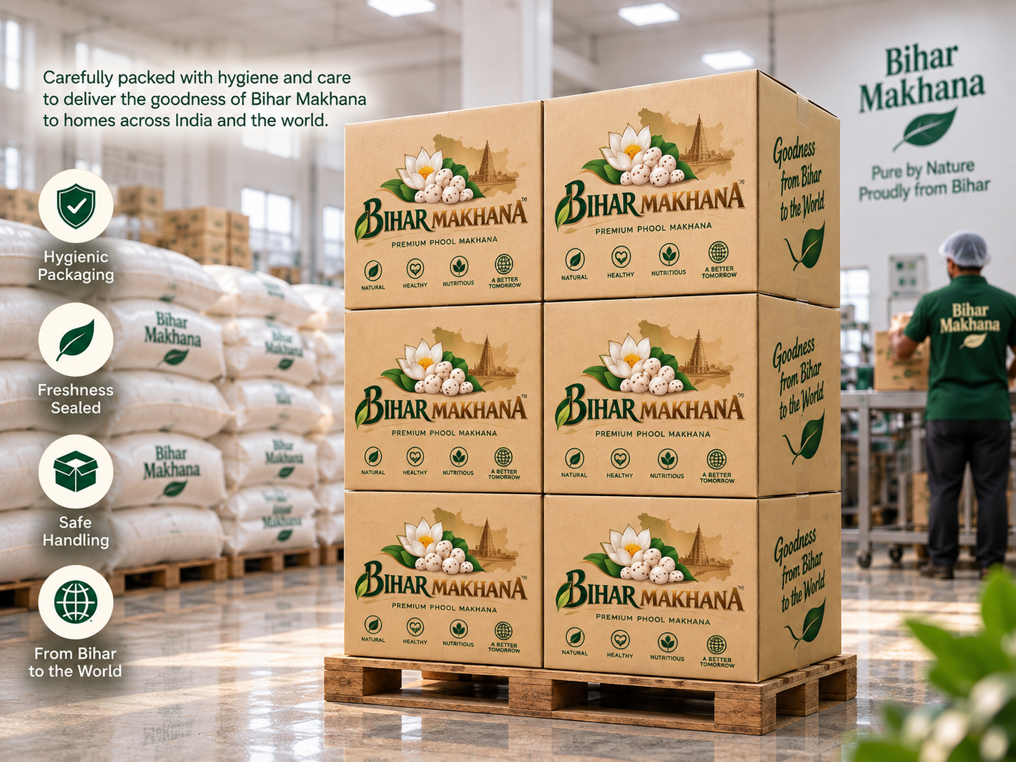 Bihar Makhana Packaging & Hygienic Warehousing Facility