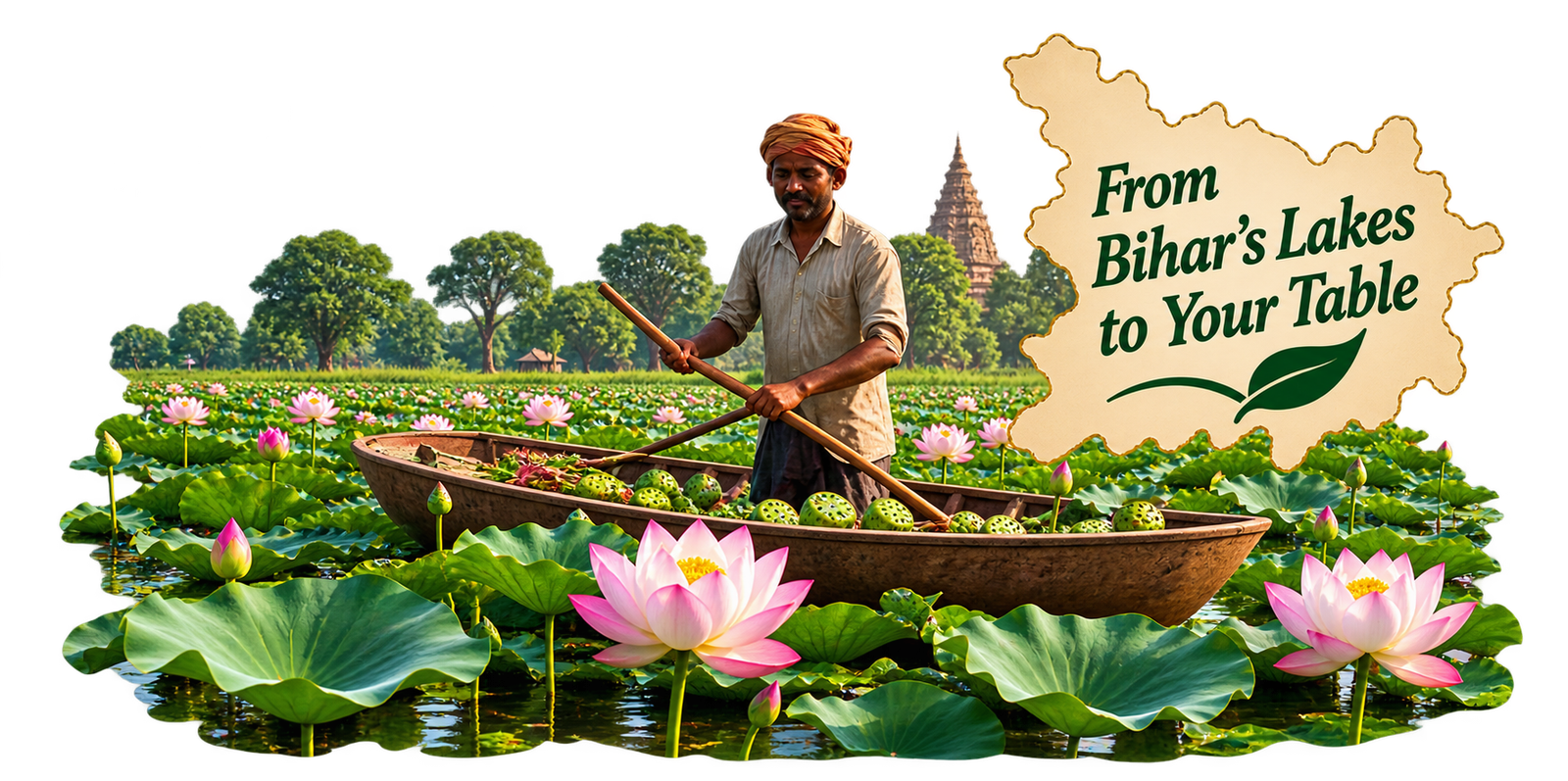Farmer in Bihar Makhana lake